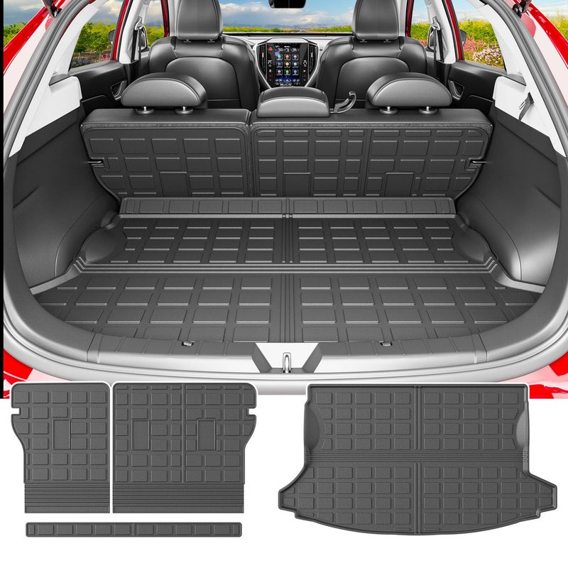 powoq Trunk Mat Compatible with 20182023 Subaru Crosstrek Impreza Cargo Mat Backrest Liner TPE Trunk Liner Replacement for 20182023 Subaru CrosstrekXV Accessories Trunk MatBackrest Mat - Image 3