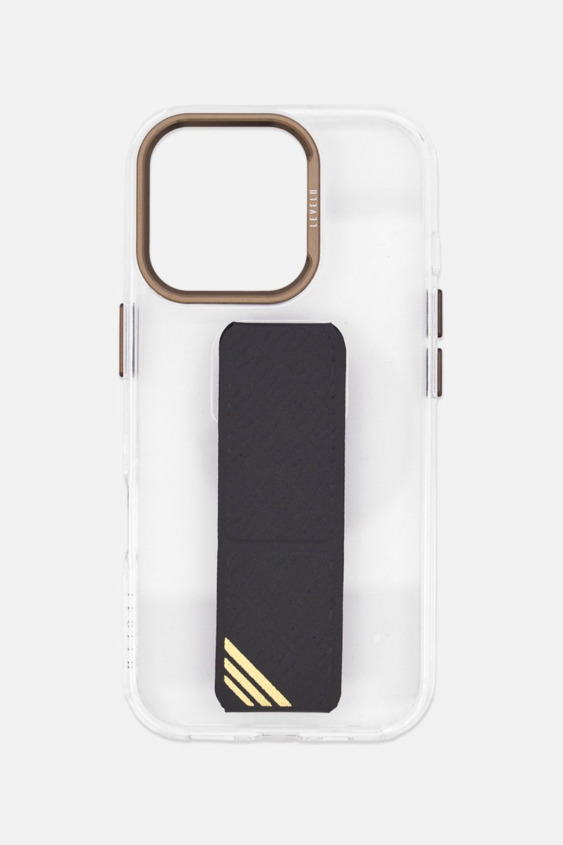 LEVELO iPhone 16 Pro Morphix Clara Grip Stand Protective Case, Transparent - Image 1