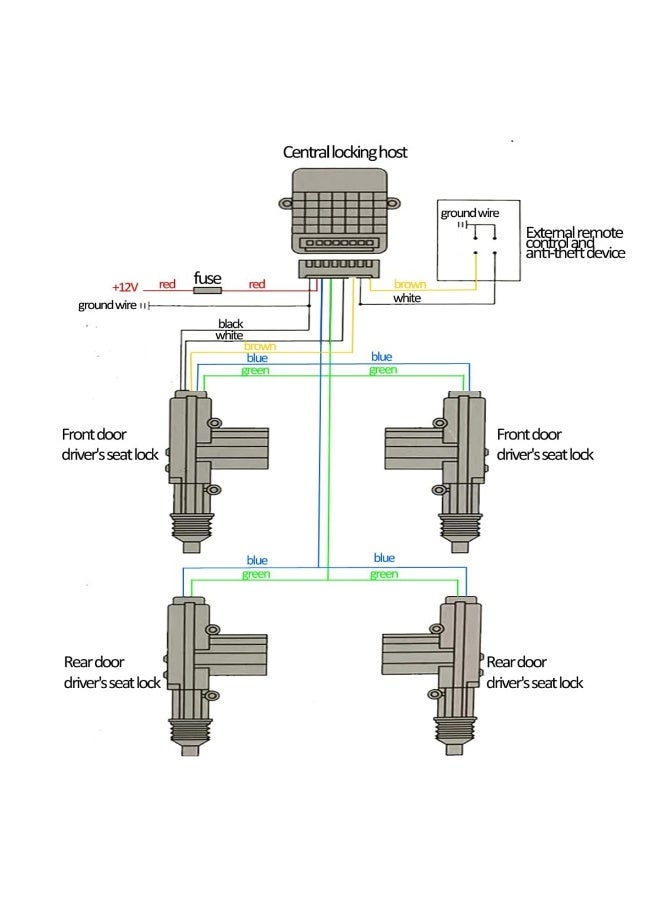 جولدن كامل نظام قفل مركزي عالمي بأربعة أبواب RT10199، مشغلات ثنائية الأسلاك عالية التحمل تدور بزاوية 360 درجة، قوة سحب تتراوح بين 5 و8 كجم، محرك مقاوم للماء ملحوم بالموجات فوق الصوتية، معدات تركيب كاملة وحزمة أسلاك لترقية قفل باب السيارة ودمج القفل عن بُعد - Image 2