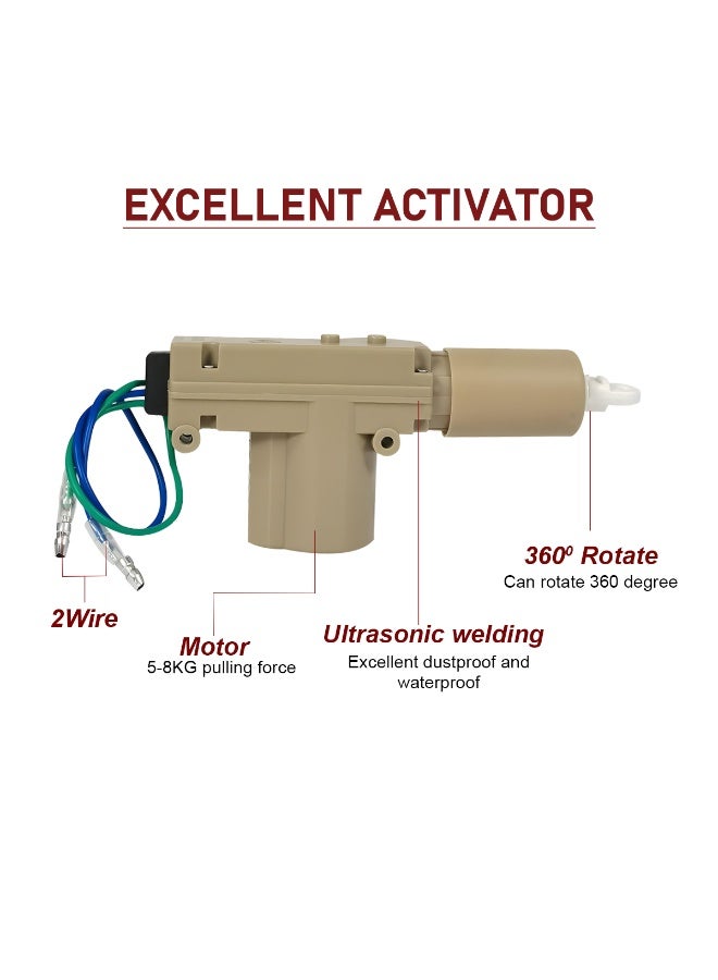جولدن كامل نظام قفل مركزي عالمي بأربعة أبواب RT10199، مشغلات ثنائية الأسلاك عالية التحمل تدور بزاوية 360 درجة، قوة سحب تتراوح بين 5 و8 كجم، محرك مقاوم للماء ملحوم بالموجات فوق الصوتية، معدات تركيب كاملة وحزمة أسلاك لترقية قفل باب السيارة ودمج القفل عن بُعد - Image 4