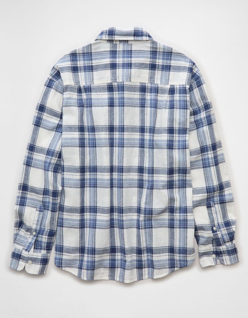 American Eagle AE Relaxed Linen-Blend Button-Up Shirt - Image 2