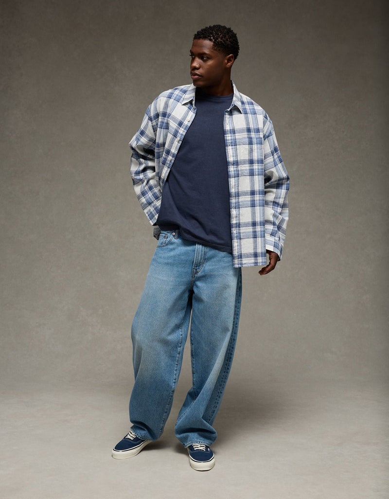 American Eagle AE Relaxed Linen-Blend Button-Up Shirt - Image 5