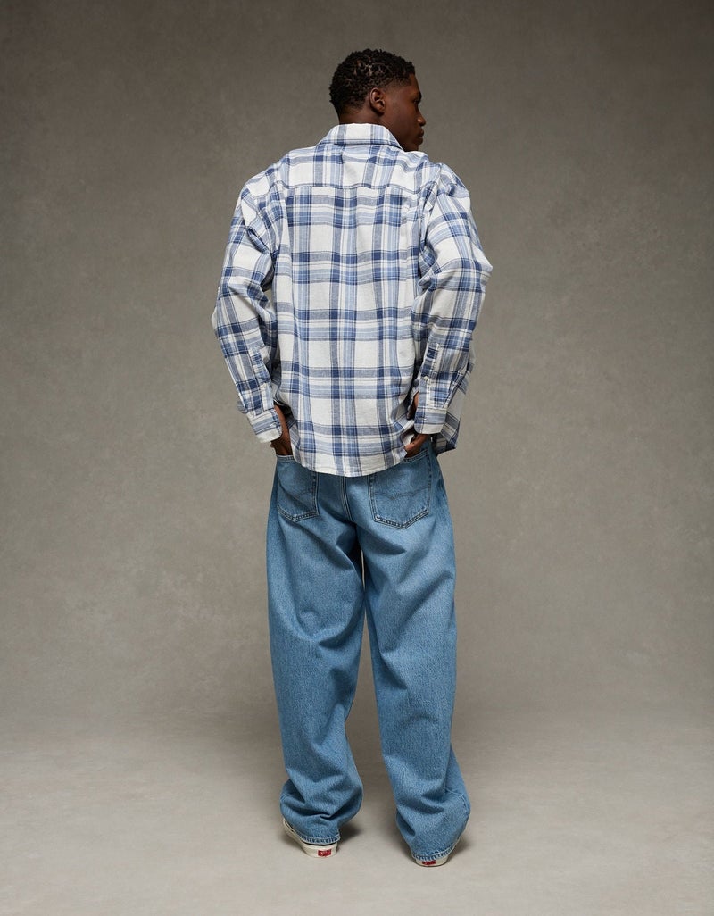 American Eagle AE Relaxed Linen-Blend Button-Up Shirt - Image 4