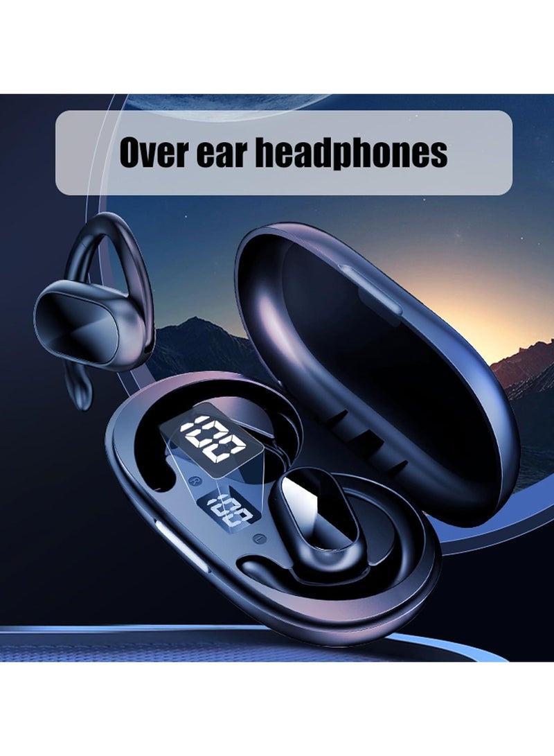Open Ear Headphones,360-Degree Panoramic Sound, DT4.0 Without Sound Loss,Air Conduction, 48H Range,LED Display,IPX7 Waterproof, Wireless Earbuds for Meeting, Driving,Traveling（black） - Image 1