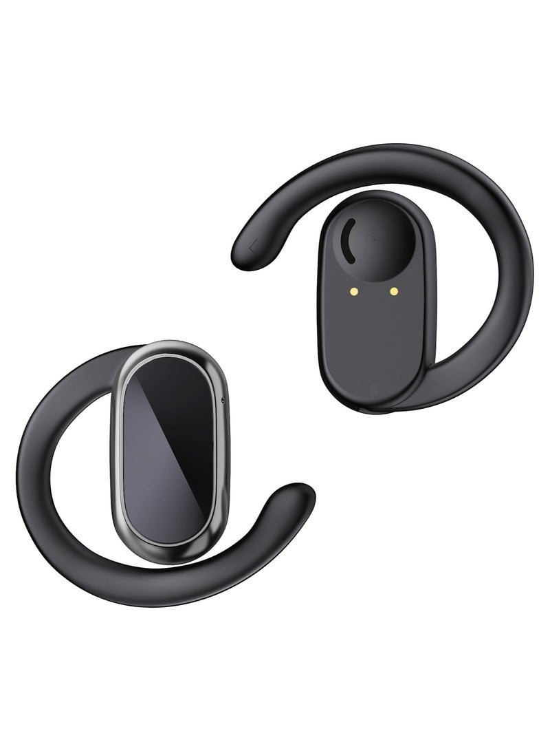 Open Ear Headphones,360-Degree Panoramic Sound, DT4.0 Without Sound Loss,Air Conduction, 48H Range,LED Display,IPX7 Waterproof, Wireless Earbuds for Meeting, Driving,Traveling（black） - Image 2