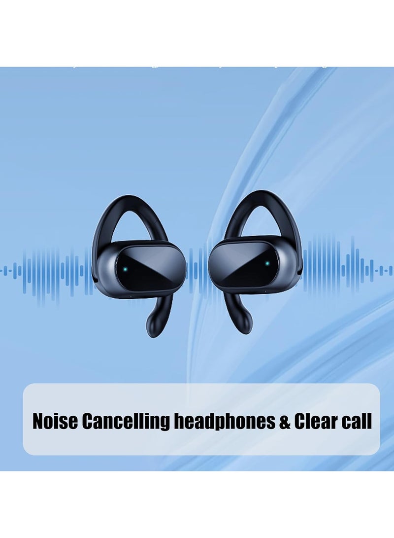 Open Ear Headphones,360-Degree Panoramic Sound, DT4.0 Without Sound Loss,Air Conduction, 48H Range,LED Display,IPX7 Waterproof, Wireless Earbuds for Meeting, Driving,Traveling（black） - Image 4
