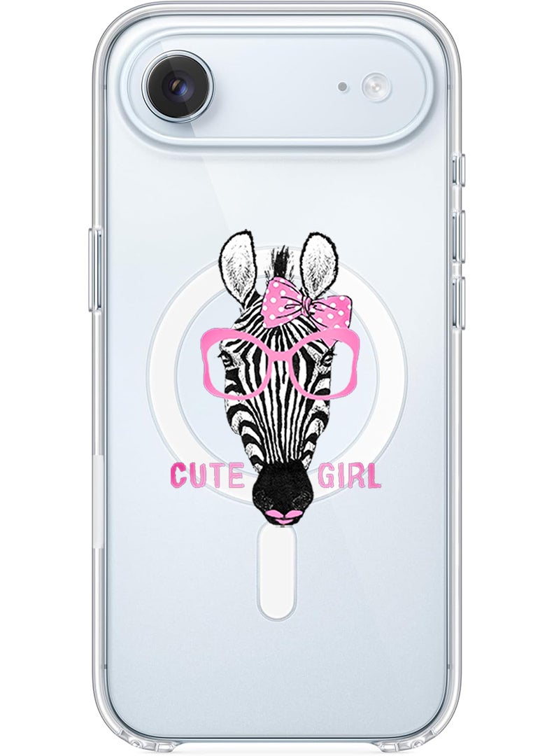 Theodor Magnetic Case for Apple iPhone 17 Air Compatible with MagSafe Wireless Charging, Shockproof Phone Bumper Cover - Cute girl zebra - Image 1