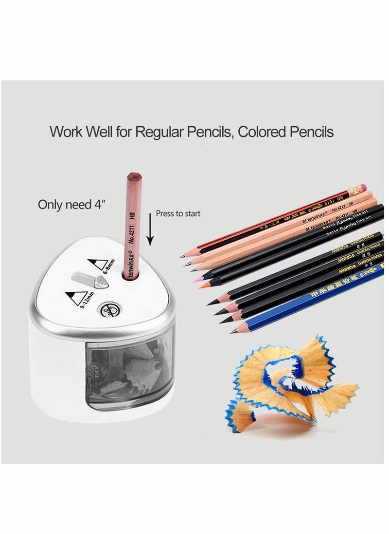 Excefore Electric Pencil Sharpener Auto-Stop Feature and Double Hole Modes, Suitable for Portable Sharpeners of 6-12mm Colored Pencils, Children Artist Adults Office School Home  - Image 4
