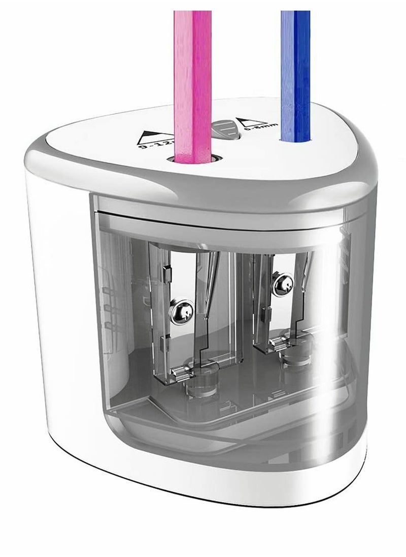 Excefore Electric Pencil Sharpener Auto-Stop Feature and Double Hole Modes, Suitable for Portable Sharpeners of 6-12mm Colored Pencils, Children Artist Adults Office School Home  - Image 1