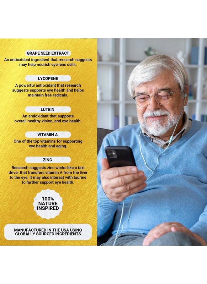 Golden After 50 VpMax-9 - Sight Care and Antioxidant Supplement with Eye Vitamins, Lutein, Lycopene and Bilberry Extract - 6 Bottles  - Image 5
