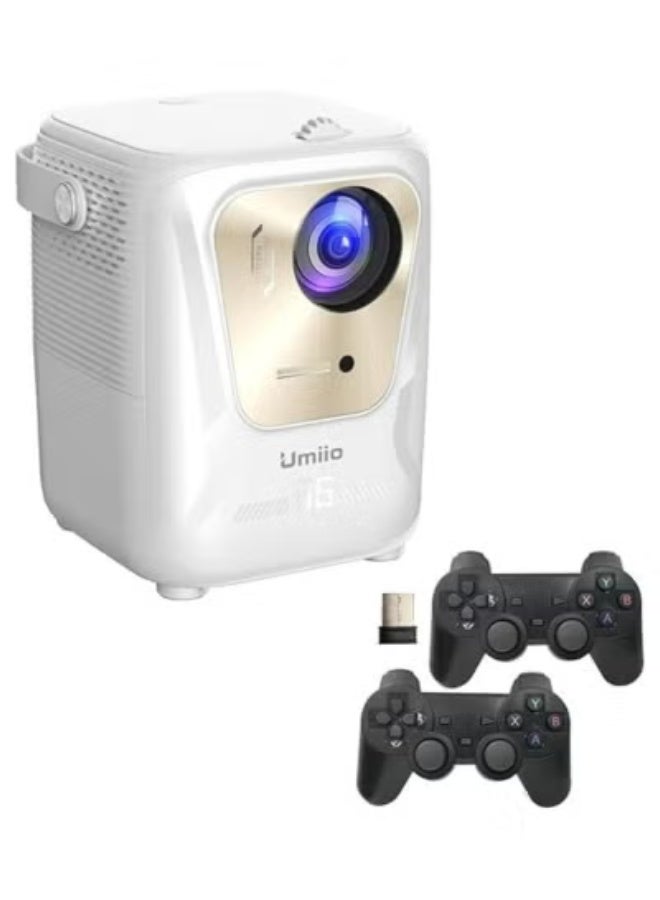 Umiio Q4 Pro Smart Projector with 4K Support | LED Light Source | 5G Wi-Fi & Bluetooth | Dual Wireless Game Controllers | 50–150 Inch Screen | Portable Intelligent Gaming & Home Theater Projector - Image 1