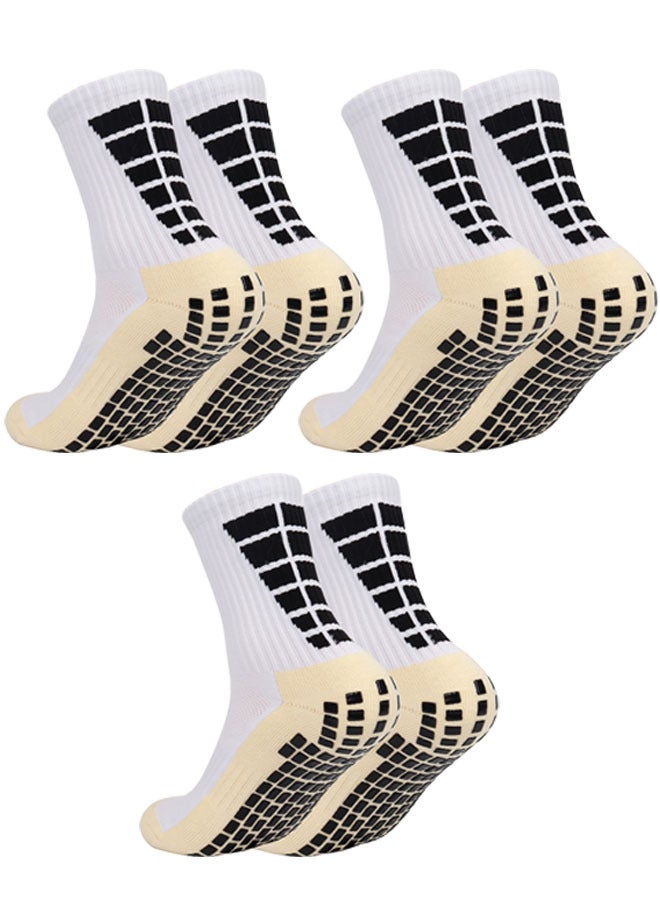 Generic 3 Pairs Football Anti Slip Socks For Men, Perfect for Basketball, Soccer, Hiking, and Outdoor Activities  - Image 1