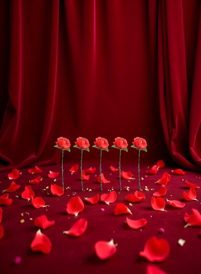 SquarezhenBo 5Pcs Red Magic Rose - Instant Blooming Flower Trick for Close-Up Magic, Collapsible Stage Props, Professional Magician Accessories and Party Illusion Tools - Image 4