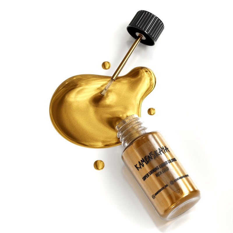 KAMENSKAYA Liquid Gold Leaf Paint Alcohol Based Fast Drying Rich Gold Liquid Leaf 068 fl oz 20 ml - Image 3