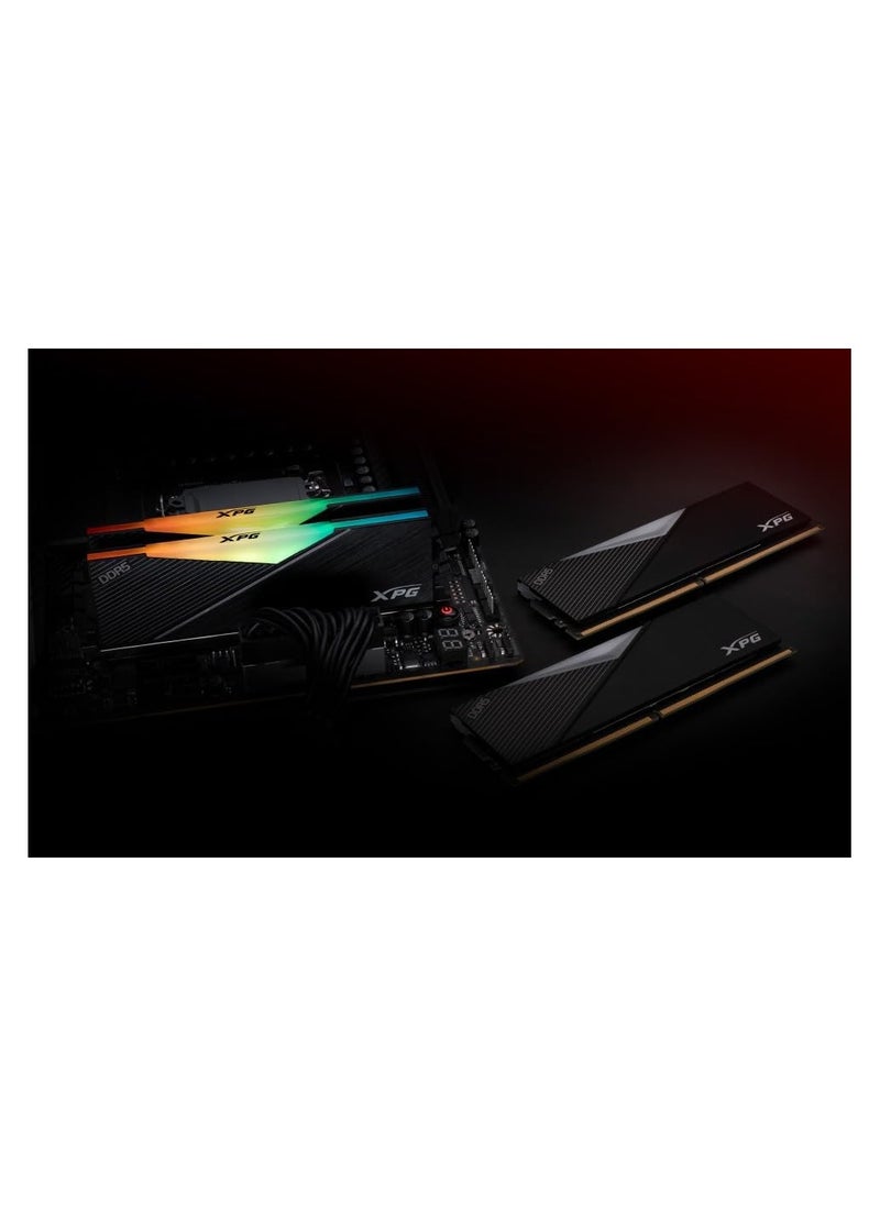 أداتا - اكس بيه جي مجموعة ذاكرة RAM DDR5 RGB 6000MHz 32GB (2x16GB) CL30-40-40 UDIMM 288 دبوس مع مشتت حراري اسود من لانسر (AX5U6000C3016G-DCLARBK) - Image 1