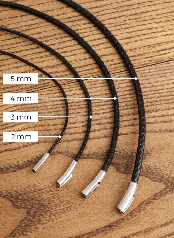 HAQUIL Waterproof Braided Leather Cord Chain Necklace for Pendant, Jewelry Gift for Men and Women - 18inch 2mm - Image 3