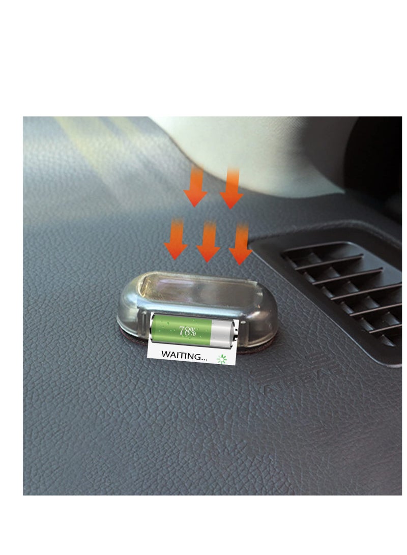 SYOSI 2 Pcs Car Solar Power Simulated Dummy Alarm， Anti-Theft LED Flashing Security Light Fake lamp， with USB Charger Port， car Security Accessories Universal for Most Cars(Blue) - Image 3