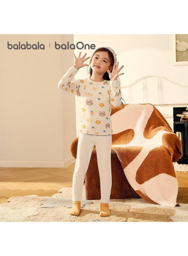 Balabala Girls' Underwear Set 2-piece Children's Autumn Winter Antibacterial Cotton Pajamas - Image 2