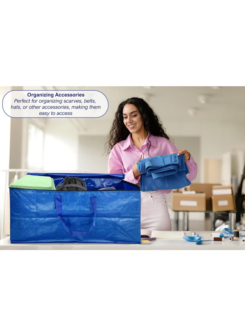 shalimar Shalimar Large Capacity Travel Bag Storage Bag Movein Bag Duffel Bag - Strong Durable Foldable and Water Resistant - Pack of 1 - Blue - 62 L x 30 W x 35 H  - Image 3