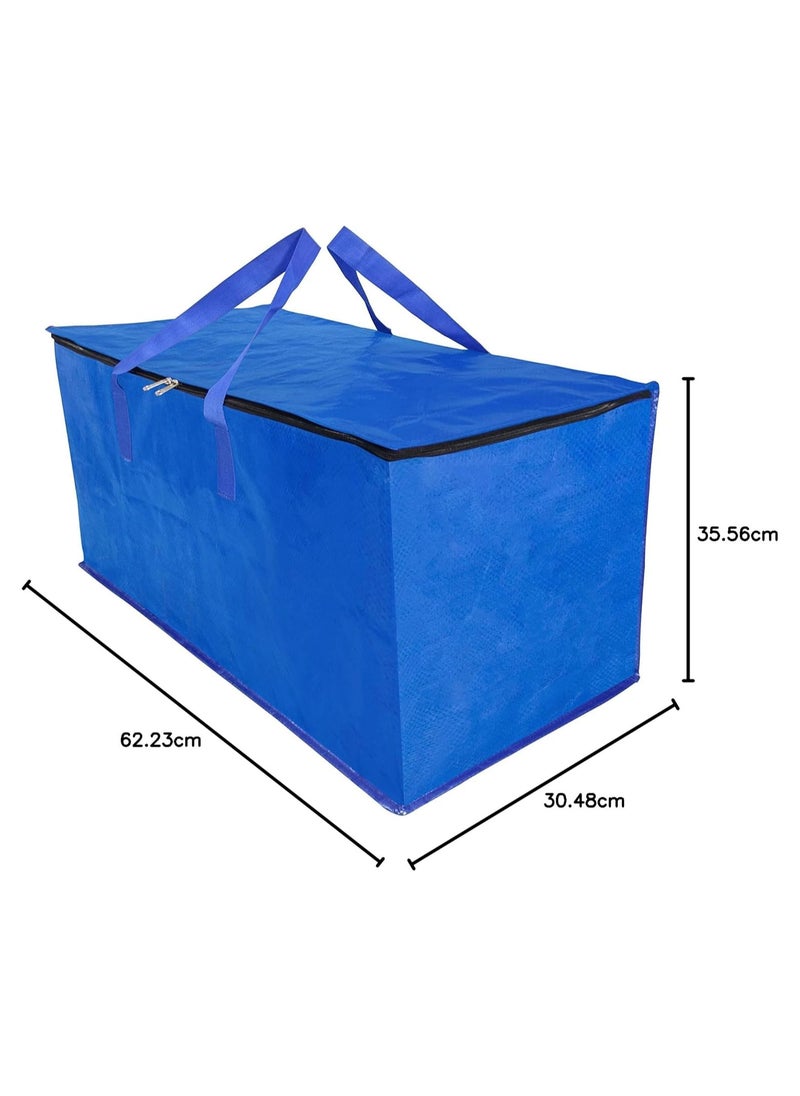 shalimar Shalimar Large Capacity Travel Bag Storage Bag Movein Bag Duffel Bag - Strong Durable Foldable and Water Resistant - Pack of 1 - Blue - 62 L x 30 W x 35 H  - Image 2