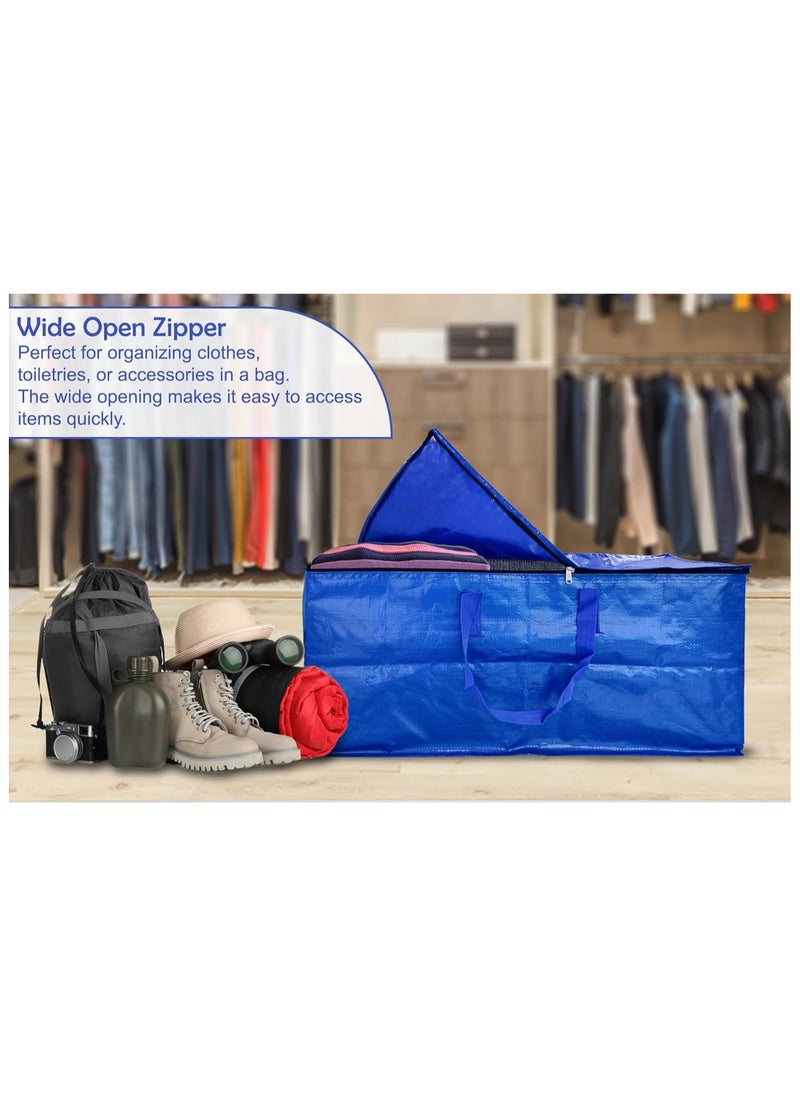 shalimar Shalimar Large Capacity Travel Bag Storage Bag Movein Bag Duffel Bag - Strong Durable Foldable and Water Resistant - Pack of 1 - Blue - 62 L x 30 W x 35 H  - Image 4