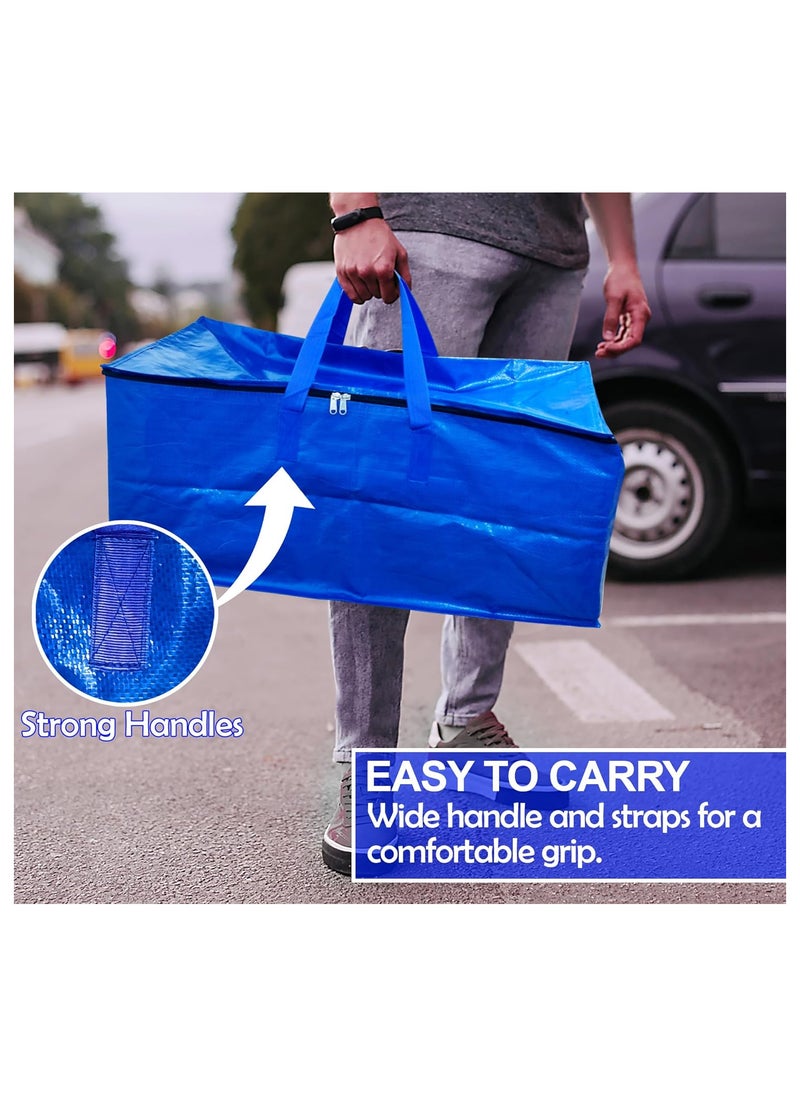 shalimar Shalimar Large Capacity Travel Bag Storage Bag Movein Bag Duffel Bag - Strong Durable Foldable and Water Resistant - Pack of 1 - Blue - 62 L x 30 W x 35 H  - Image 5
