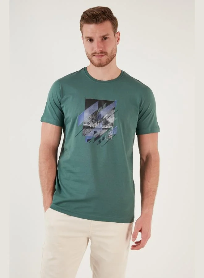 Buratti Buratti Printed 100% Cotton Crew Neck Slim Fit T Shirt Men's T SHIRT 646B3890