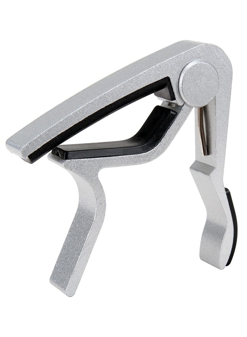 Rubik Guitar Capo Rubik Aluminum Alloy Guitar Capo Clamp for 6-String Acoustic Classic and Electric Guitar (Silver)  - Image 1