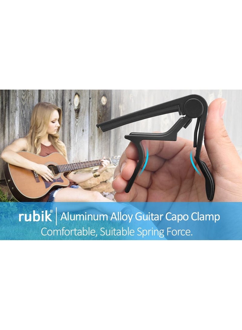 Rubik Guitar Capo Rubik Aluminum Alloy Guitar Capo Clamp for 6-String Acoustic Classic and Electric Guitar (Silver)  - Image 4