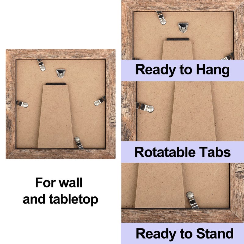 TOFOREVO Picture Frames 8x12 Set of 2 Rustic Wood Grain Photo Frame for Gallery Wall Mounting or Tabletop Display - Image 4