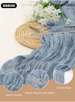 DUNISO Cheesecloth Table Runner, Boho Gauze Table Runner, Rustic Transparent Table Decor, Wedding Table Runner for Bridal Shower Decoration, Vintage Table Centerpieces for Baby Shower Arch Birthday Party Dinner Events  - Image 2