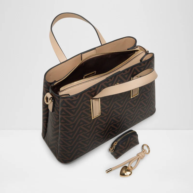 ALDO  MAELLIA Monogram Patterned Satchel Bag for Women | Best Price UAE