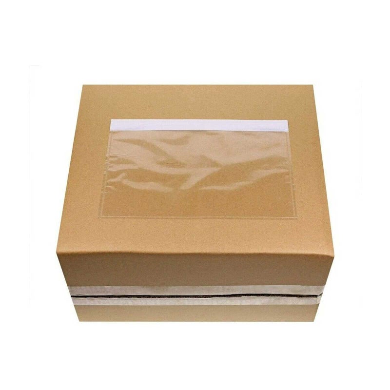 Tapsin 7.5'' x 5.5'' Packing List Pouches, Shipping Label Envelopes Clear Adhesive Top Loading Packing List - 50 Pack - Image 5