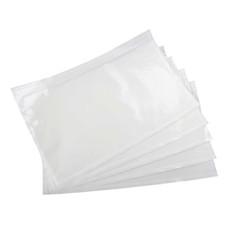 Tapsin 7.5'' x 5.5'' Packing List Pouches, Shipping Label Envelopes Clear Adhesive Top Loading Packing List - 50 Pack - Image 1