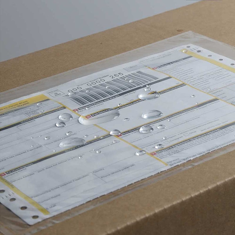 Tapsin 7.5'' x 5.5'' Packing List Pouches, Shipping Label Envelopes Clear Adhesive Top Loading Packing List - 50 Pack - Image 2
