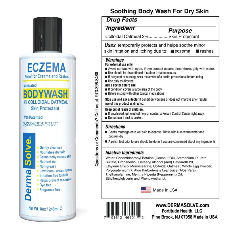 Dermasolve Eczema Relief Body Wash (2 Pack) | Protects, Moisturizes, and Repairs Skin - Kids, Babies & Adults - Steroid Free - Image 2