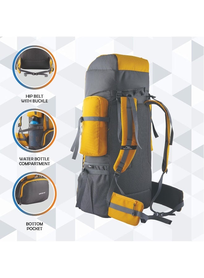 TRAWOC VORTEX 60 Ltr Travel Backpack Hiking Trekking Bag Rucksack Bag - Image 5