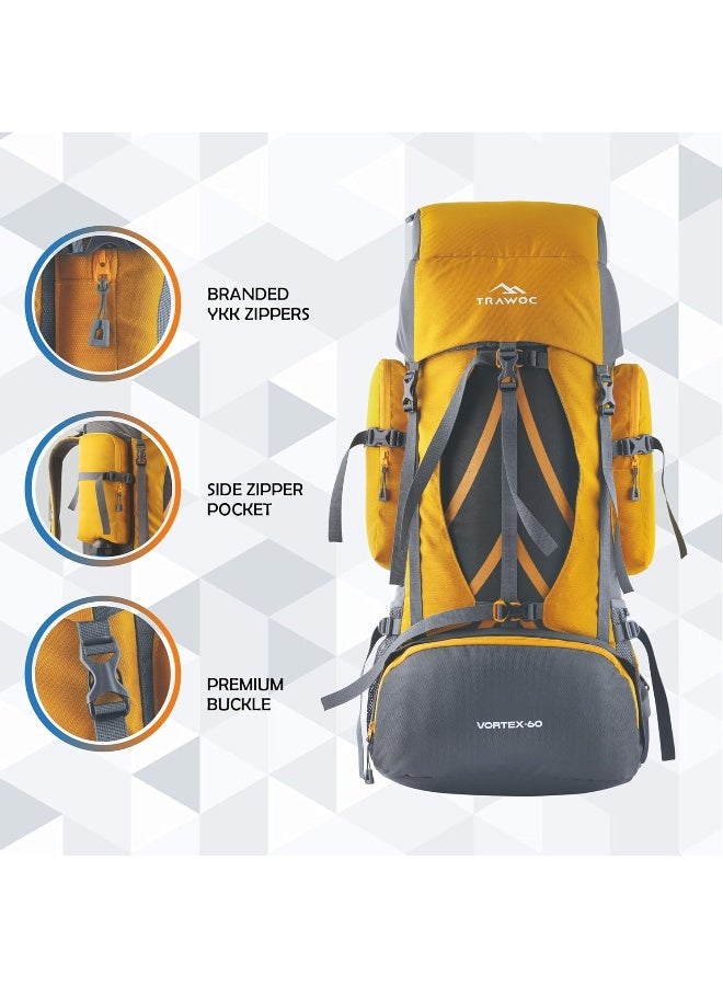 TRAWOC VORTEX 60 Ltr Travel Backpack Hiking Trekking Bag Rucksack Bag - Image 3