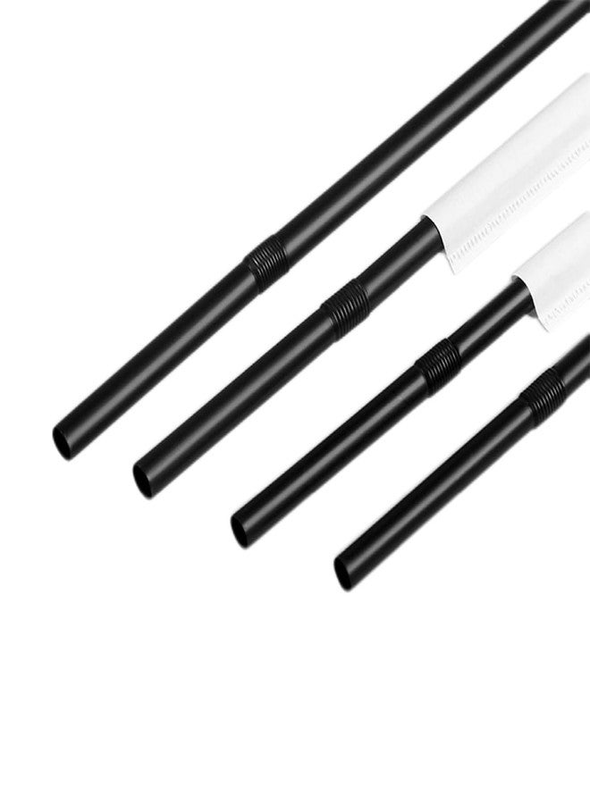 YAOSHENG 100PCS flexible plastic straws, black disposable curved party straws 8.26 inches long straw party decoration (200, transparent) - Image 5