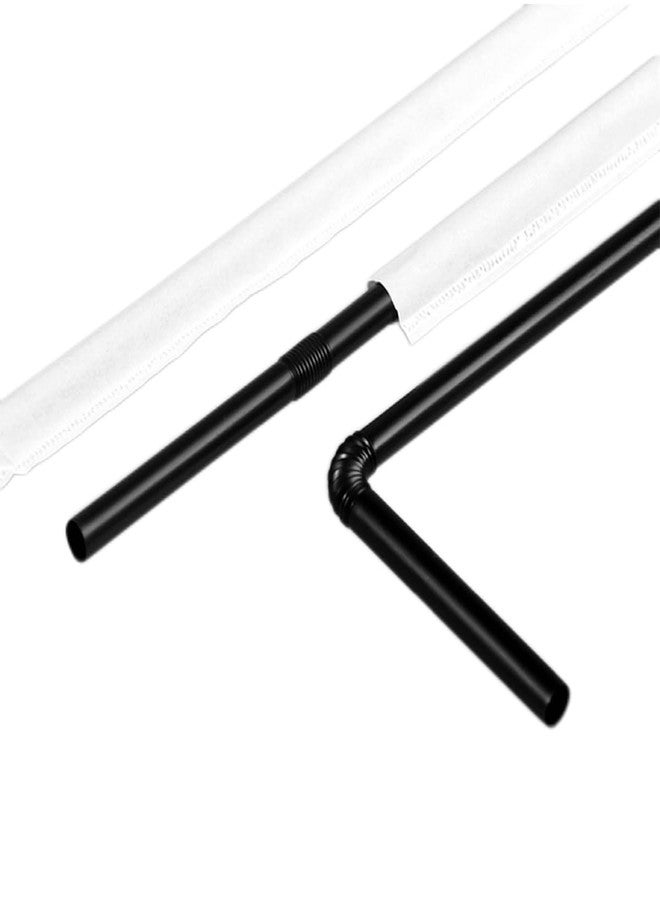 YAOSHENG 100PCS flexible plastic straws, black disposable curved party straws 8.26 inches long straw party decoration (200, transparent) - Image 3