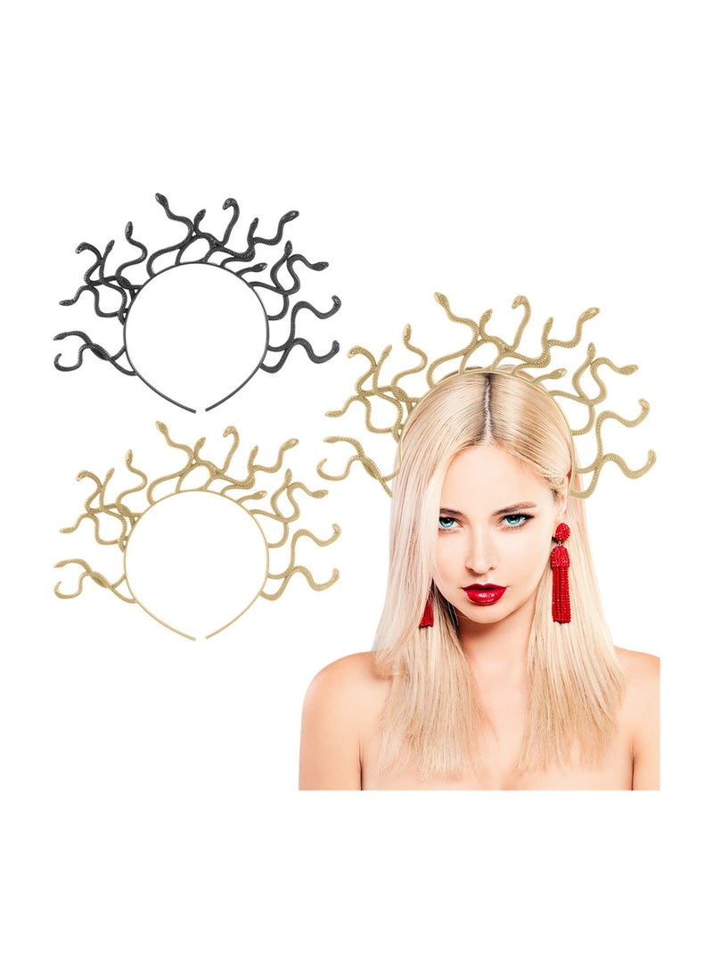 Medusa Snake Headband, 4PCS Egyptian Snake Headbands, Funny Snake Hair Hoops, Flexible Plastic Hair Hoops, Novelty Decorative Party Headdresses, Cosplay Party Supplies - Image 1