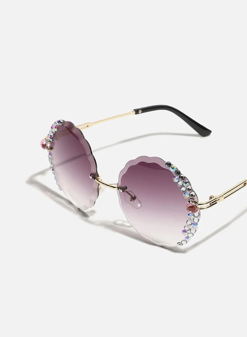 Haute Sauce  Brown Round Sunglass for Women | Best Price UAE