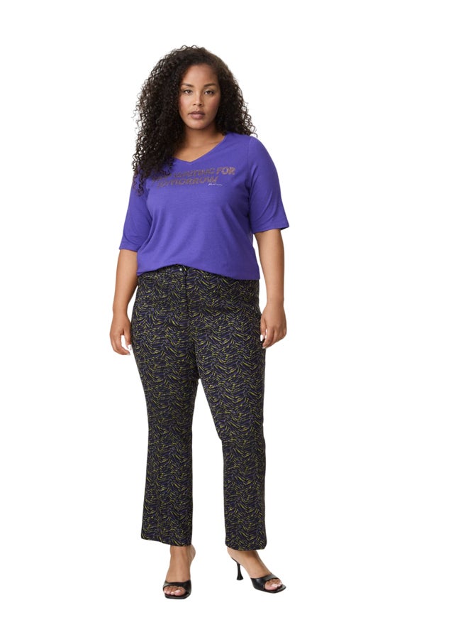 Samoon Patterned Flared Trousers  - Image 1