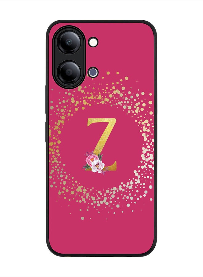 Stylizedd For vivo Y21 / Y11 Case,Slim fit Camera Protection, Shockproof Thin Phone cover  - Custom Monogram Floral - Z ( Deep Pink ) - Image 1