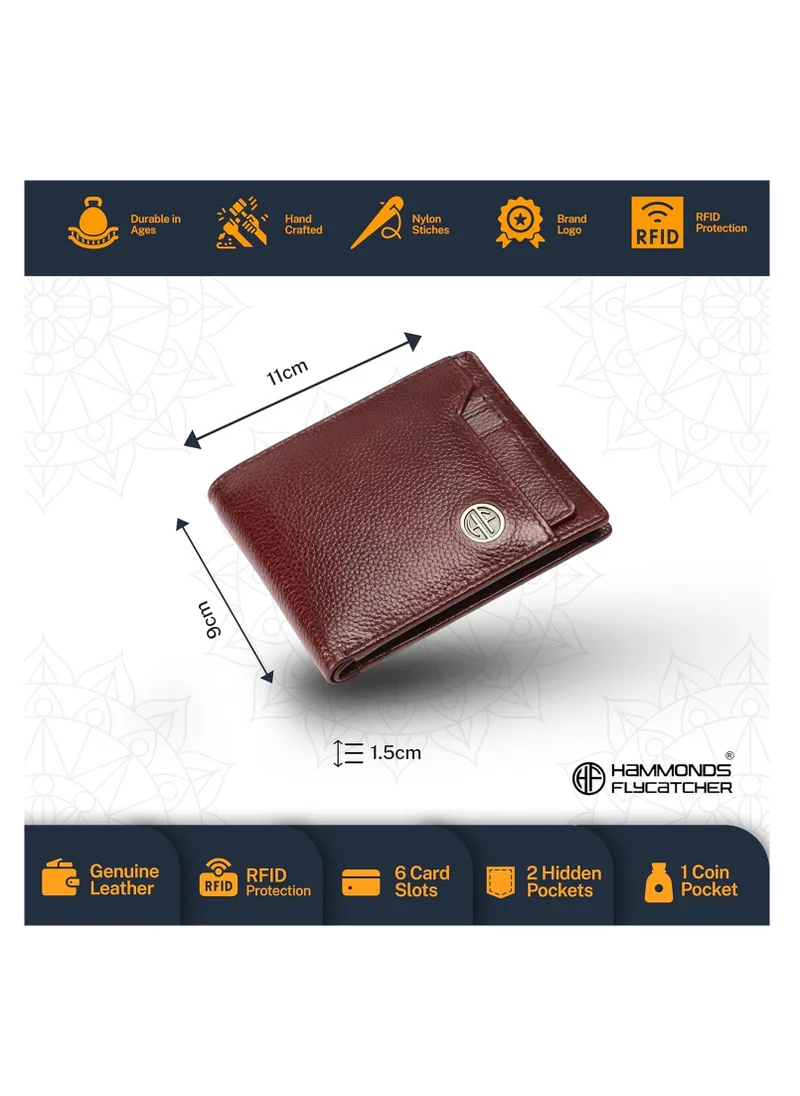HAMMONDS FLYCATCHER Leather Wallet Combo Gift Set - Premium Gift - Men's and Women's Black Wallets with Multiple Card Slots, Perfect for Eid, Ramadan,  Anniversary, Marriage Gifts and Special Occasions | Brown | MZKS
