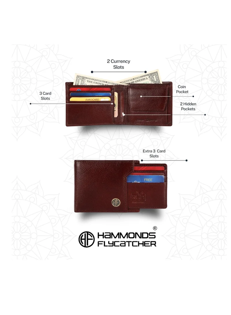  هاموندز فلاي كاتشر Leather Wallet Combo Gift Set - Premium Gift - Men's and Women's Black Wallets with Multiple Card Slots, Perfect for Eid, Ramadan,  Anniversary, Marriage Gifts and Special Occasions | Brown | MZKS