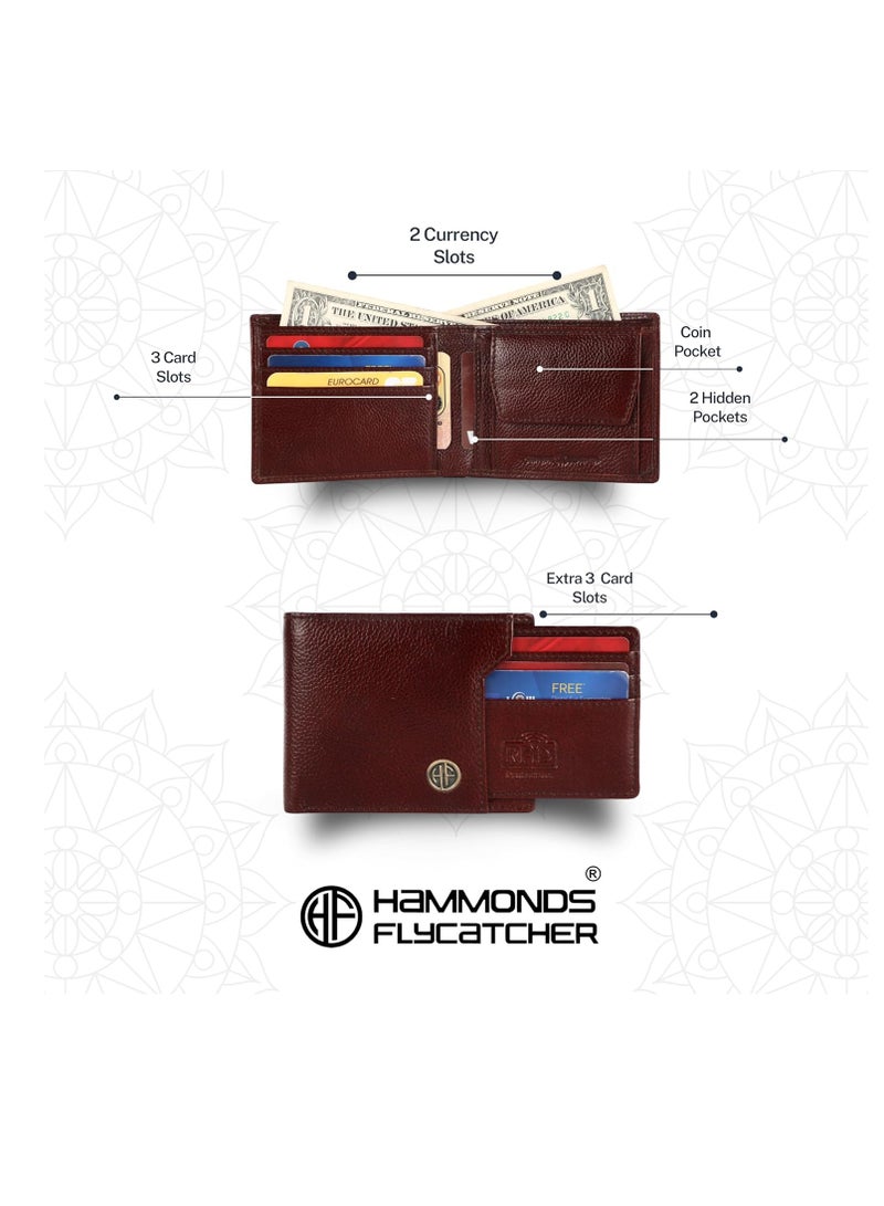 HAMMONDS FLYCATCHER Leather Wallet Combo Gift Set - Premium Gift - Men's and Women's Wallets with Multiple Card Slots, Perfect for Eid, Ramadan,  Anniversary, Marriage Gifts and Special Occasions | Brown | MZKS - Image 3