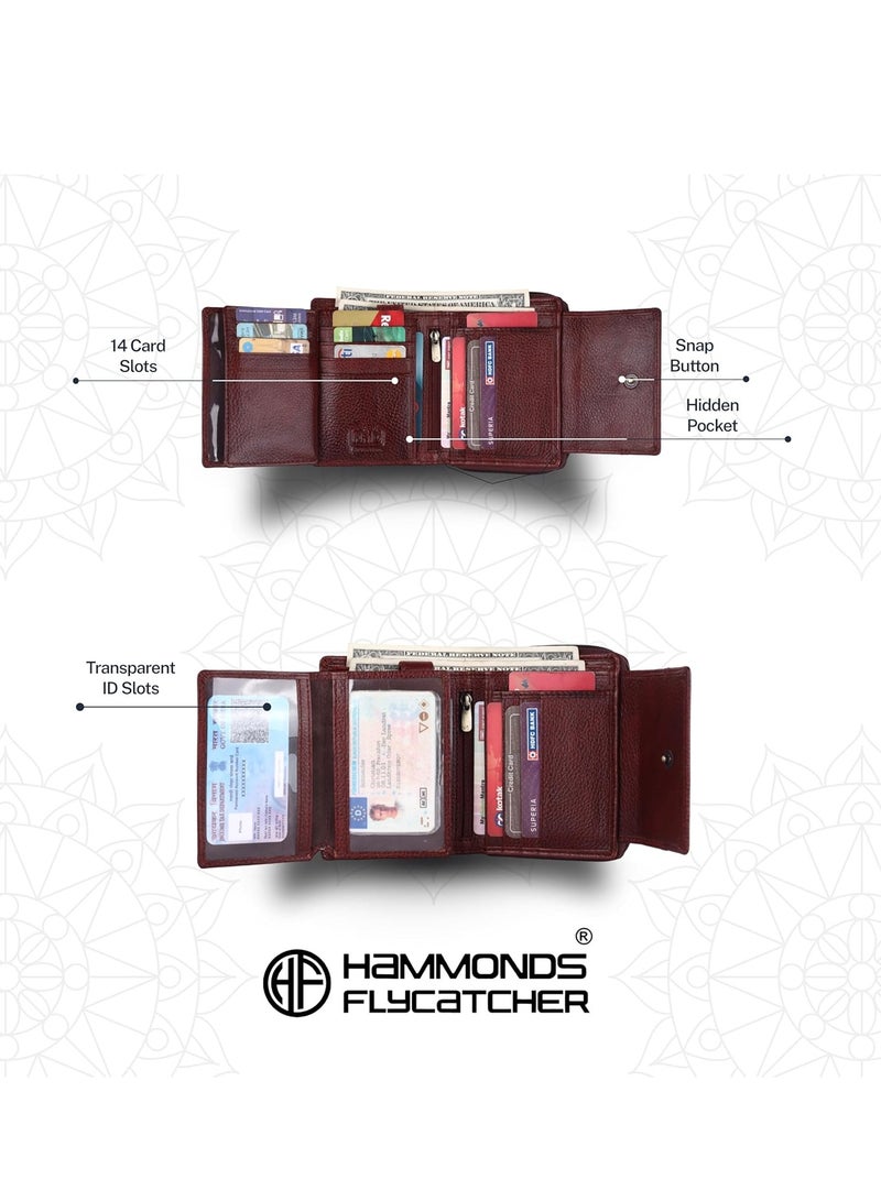 HAMMONDS FLYCATCHER Leather Wallet Combo Gift Set - Premium Gift - Men's and Women's Wallets with Multiple Card Slots, Perfect for Eid, Ramadan,  Anniversary, Marriage Gifts and Special Occasions | Brown | MZKS - Image 5