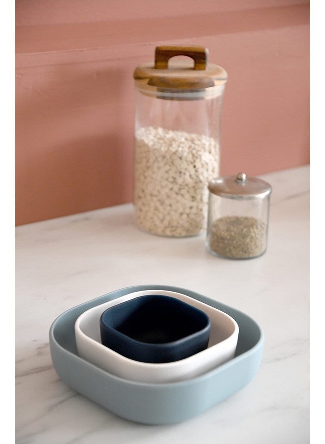 BEABA Silicone Mealtime Nesting Bowls, Baby Toddler Dinnerware Sets, Soft, Stackable And Unbreakable Set Of 3 Bowls, Midnight - Image 4