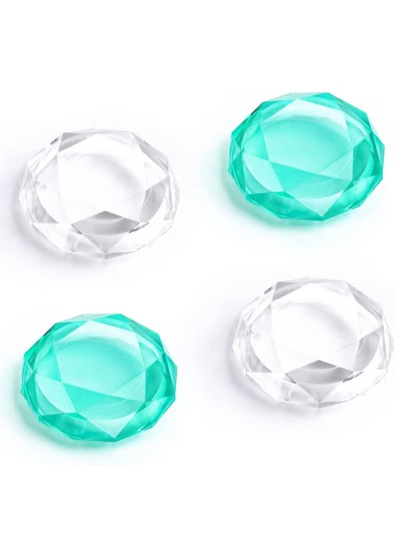 Generic - Thumb Grip Caps Compatible with Switch & Lite OLED Joy Con, 4PCS 3D Crystal Clear Console Joystick Cover - and Green - Image 1